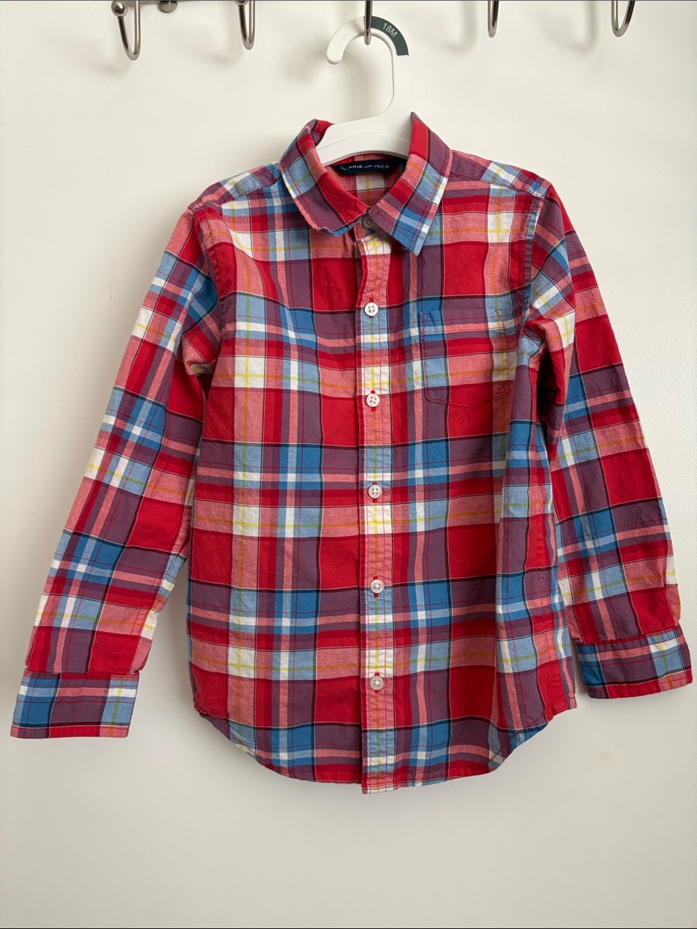 Janie and Jack Boys Red Plaid Button-Down Shirt